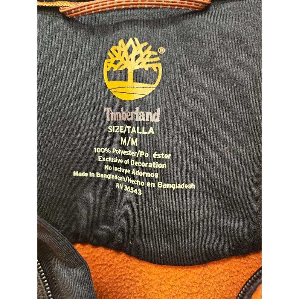 Timberland Mens Burnt Orange Quarter Zip Fleece Pullover Jacket Size Medium